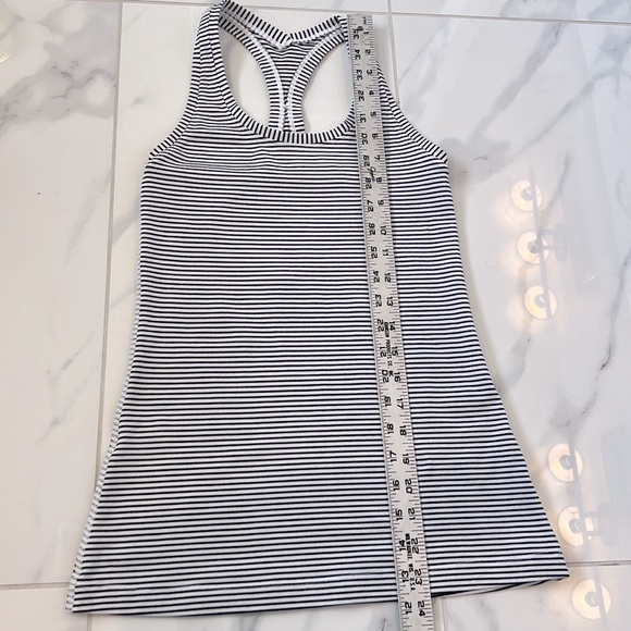 ❌CLEARANCE Lululemon Cool Racerback II Black White Striped Racerback Tank Top 4 - Picture 8 of 12